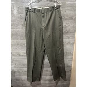 LL Bean Pants Mens 33x30 Charcoal Chino Comfort Waist Flat Front Dress Casual